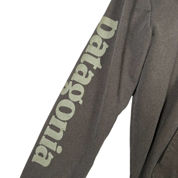 Patagonia Brown Logo Sweater Winter Hoodie Men's M - Picture 5 of 6